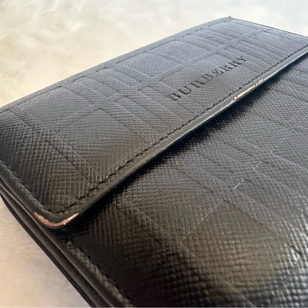 Burberry Black Leather Bifold Wallet